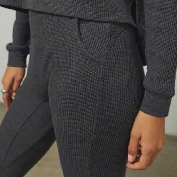 NWOT LUNYA Restore Thermal Waffle Knit high rise leggings Gray Size M - Picture 2 of 8